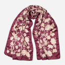 Esmeralda - Silk Scarf Shawl - Burgundy & Gold