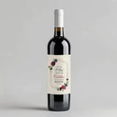 Burgundy Floral Bridesmaid Wine Label