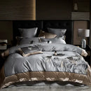 Burgundy & gold ginkgo biloba egyptian cotton bedding set bedroom