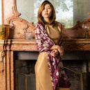 Esmeralda - Silk Scarf Shawl - Burgundy & Gold