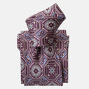 Mantova - Printed Silk Tie - Burgundy Plum