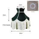 Burgundy wine red velvet scalloped lampshade with tassels living room
