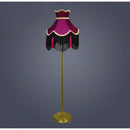 Burgundy wine red velvet scalloped lampshade with tassels living room