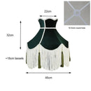 Burgundy wine red velvet scalloped lampshade with tassels living room