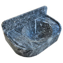 Bursa Gray Marble Wall-Mount Bathroom Sink with 6" Backsplash (W)16" (L)27" (H)6" top angle view