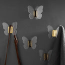 Butterfly acrylic towel hook gold bathroom wall mount holder