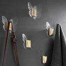 Butterfly acrylic towel hook gold bathroom wall mount holder