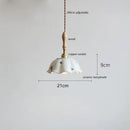 Butterfly ceramic led pendant lamp bedroom white fluted light