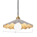 Butterfly ceramic led pendant lamp bedroom white fluted light