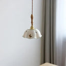 Butterfly ceramic led pendant lamp bedroom white fluted light