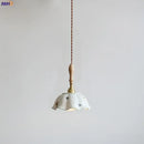 Butterfly ceramic led pendant lamp bedroom white fluted light