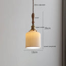 Butterfly ceramic led pendant lamp bedroom white fluted light