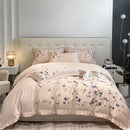 Butterfly embroidery white cotton bedding set – bedroom decor