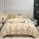 Butterfly embroidery white cotton bedding set – bedroom decor