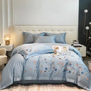 Butterfly embroidery white cotton bedding set – bedroom decor