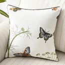Butterfly floral cotton pillow cover bedroom embroidered decor