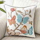 Butterfly floral cotton pillow cover bedroom embroidered decor