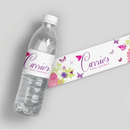 Butterfly Flower Baby Shower Water Bottle Labels