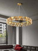 Butterfly glass chandelier gold rectangular light for dining room