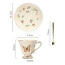Butterfly gold ceramic cup and saucer set dining room porcelain tea set