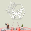 Butterfly in Hexagon with Rose Sign
