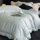 Butterfly jacquard bedding set – light blue & white bedroom duvet cover