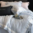 Butterfly jacquard bedding set – light blue & white bedroom duvet cover