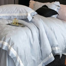 Butterfly jacquard bedding set – light blue & white bedroom duvet cover