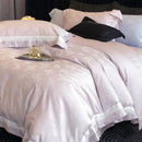 Butterfly jacquard bedding set – light blue & white bedroom duvet cover