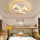 Butterfly pink ceiling light white & maroon kids room lamp