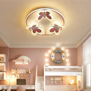 Butterfly pink ceiling light white & maroon kids room lamp