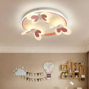 Butterfly pink ceiling light white & maroon kids room lamp