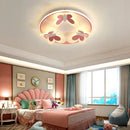 Butterfly pink ceiling light white & maroon kids room lamp