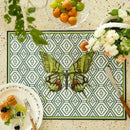 Butterfly print throw pillow green & off-white living room decor