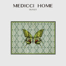 Butterfly print throw pillow green & off-white living room decor