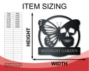 Custom Metal Butterfly Skull Wall Art | Indoor Outdoor | Up to 46" | Over 20 Color Options