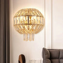 Butterfly tiered gold finish crystal wall sconce bedroom light