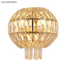 Butterfly tiered gold finish crystal wall sconce bedroom light
