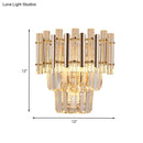 Butterfly tiered gold finish crystal wall sconce bedroom light