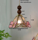 Butterfly tiffany glass pendant light dining room blue & green shade