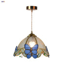 Butterfly tiffany glass pendant light dining room blue & green shade