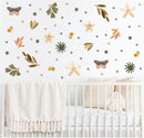 Boho Foliage & Butterfly wall decals - Fabric Nursery Wall Art Decals