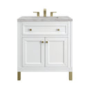 James Martin Chicago 30" Single Bathroom Vanity, Glossy White