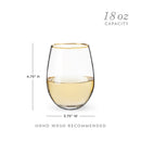 Gilded Stemless Wine Glasses