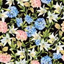 Dark Wallpaper with Light Color Flowers