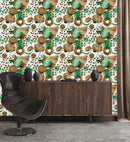 Green and Brown Figures Wallpaper
