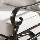 Aluminum 48-in Rectangular Patio Fire Table and Swivel Rocker Set