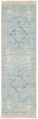 Byers Handmade Cotton-blend Aqua Rug