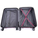 3 Piece Luggage Sets PC Lightweight & Durable Expandable Suitcase with Two Hooks, Double Spinner Wheels, TSA Lock, (21/25/29) Wine Red