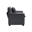 Mid-Century Modern Sectional Set of Two, 3-Seater & Single-Seater, Grey Corduroy, with Pillows